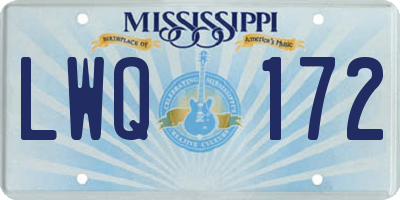 MS license plate LWQ172