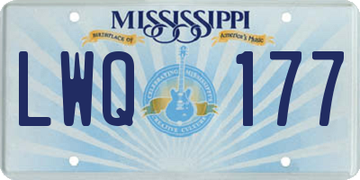 MS license plate LWQ177
