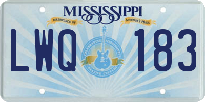 MS license plate LWQ183