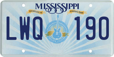 MS license plate LWQ190