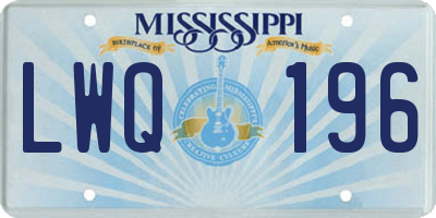 MS license plate LWQ196