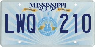MS license plate LWQ210