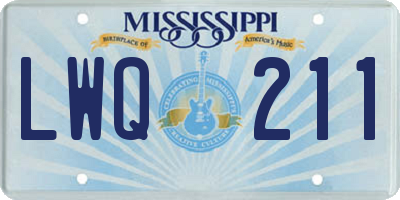MS license plate LWQ211