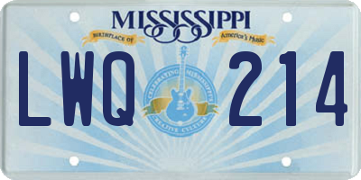 MS license plate LWQ214
