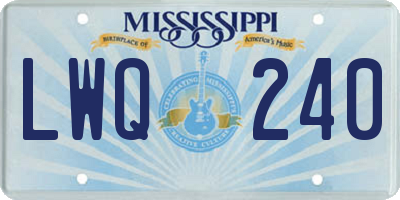 MS license plate LWQ240