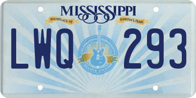 MS license plate LWQ293