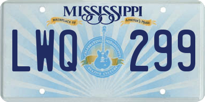 MS license plate LWQ299