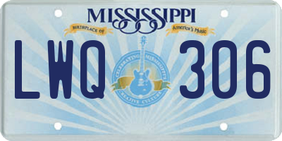 MS license plate LWQ306