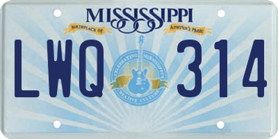 MS license plate LWQ314