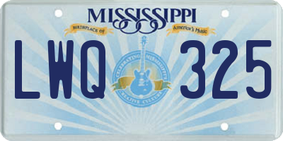 MS license plate LWQ325