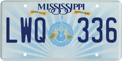 MS license plate LWQ336