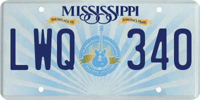 MS license plate LWQ340