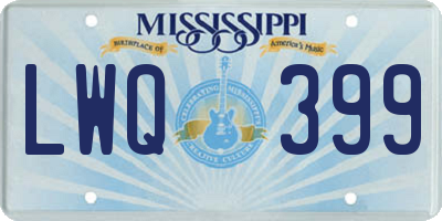MS license plate LWQ399