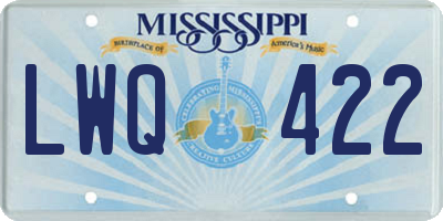 MS license plate LWQ422