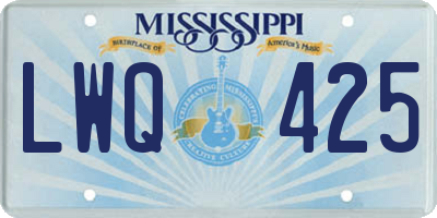 MS license plate LWQ425