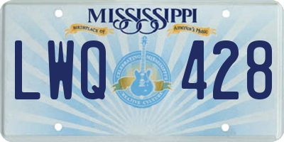 MS license plate LWQ428