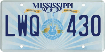MS license plate LWQ430