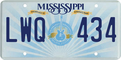 MS license plate LWQ434