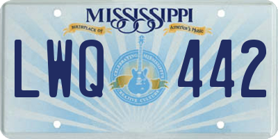 MS license plate LWQ442