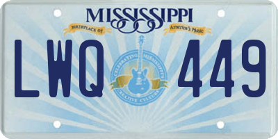 MS license plate LWQ449
