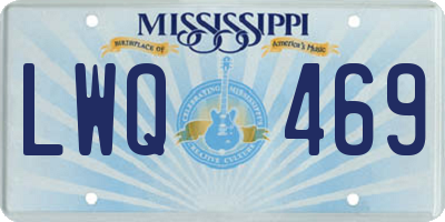 MS license plate LWQ469