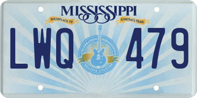 MS license plate LWQ479