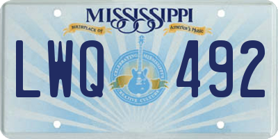 MS license plate LWQ492