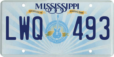 MS license plate LWQ493