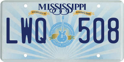 MS license plate LWQ508