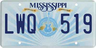 MS license plate LWQ519