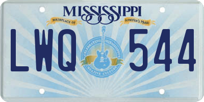 MS license plate LWQ544