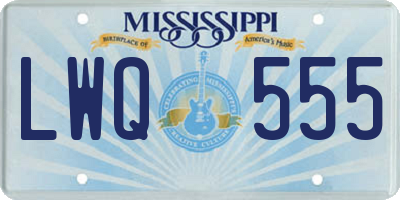 MS license plate LWQ555