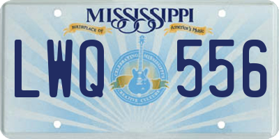 MS license plate LWQ556