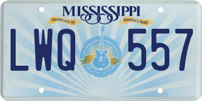 MS license plate LWQ557
