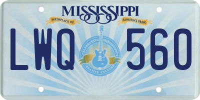 MS license plate LWQ560