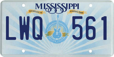 MS license plate LWQ561