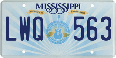 MS license plate LWQ563