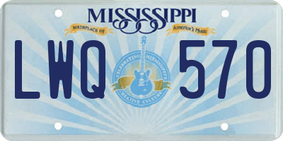 MS license plate LWQ570