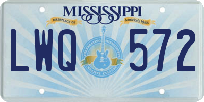MS license plate LWQ572