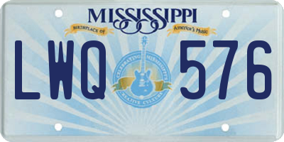 MS license plate LWQ576