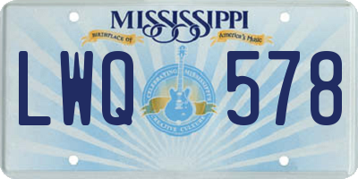 MS license plate LWQ578