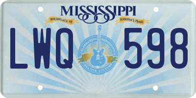MS license plate LWQ598