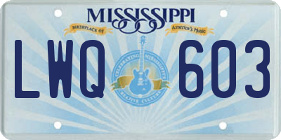 MS license plate LWQ603