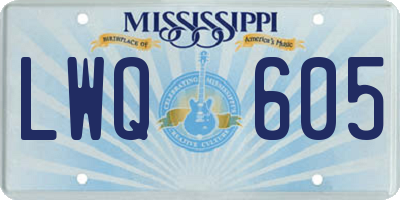 MS license plate LWQ605