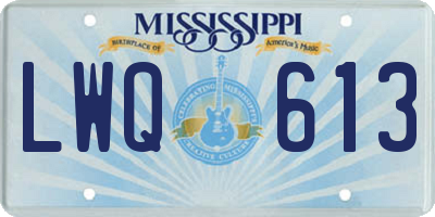 MS license plate LWQ613