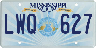 MS license plate LWQ627