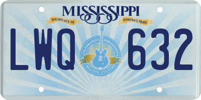 MS license plate LWQ632