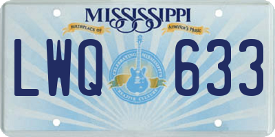 MS license plate LWQ633