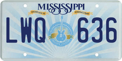 MS license plate LWQ636