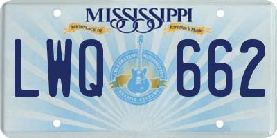 MS license plate LWQ662